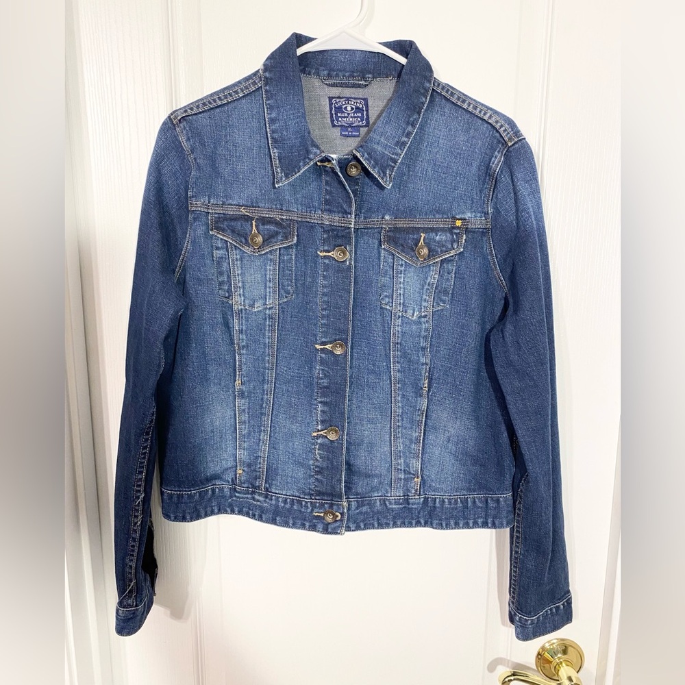 Lucky Brand Cropped Pixie Denim Jean Trucker Jacket XL